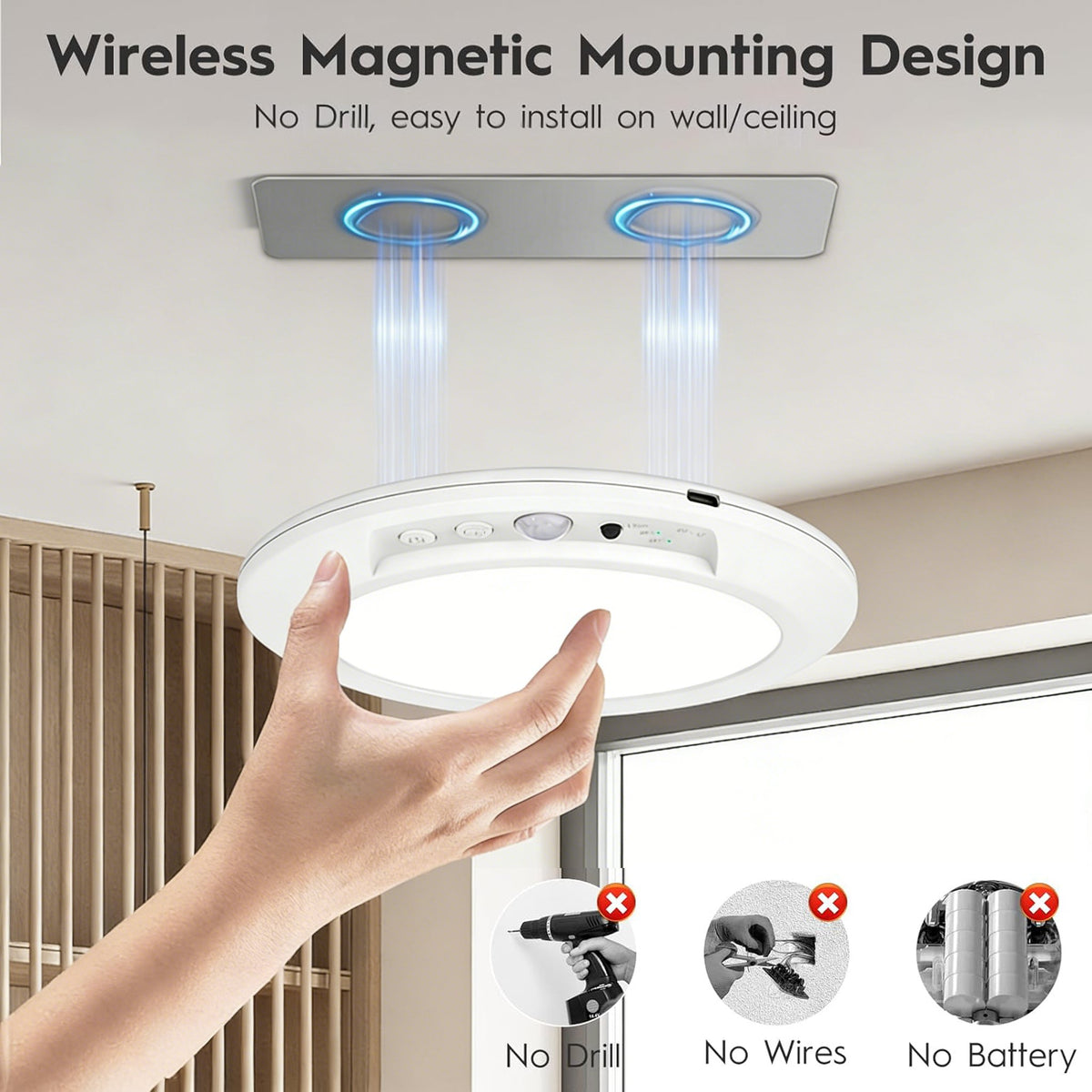 💡 Rechargeable Motion Sensor Ceiling Light
