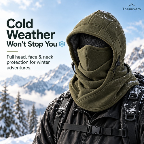 🥶 Fleece Balaclava Hood – Full Face & Neck Winter Protection for Outdoor Adventures