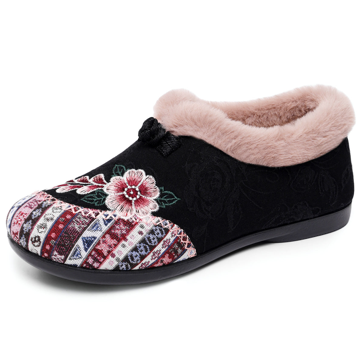 Women’s Warm Floral Winter Ankle Boots – Cozy, Lightweight & Non-Slip