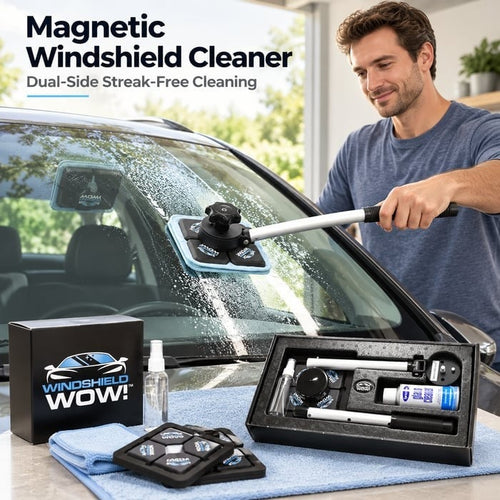 Dual Magnetic Car Windshield Cleaner | Streak-Free Auto Glass Cleaning Kit