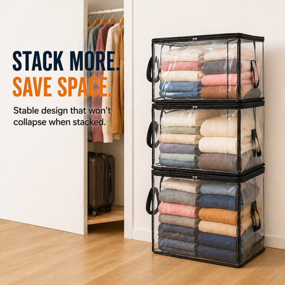 🎁Large Heavy-Duty Thick Plastic Clear Storage Bag for Clothes, Moving & Storage