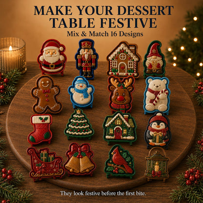 🎄✨16-Design Christmas Mini Pie Mold Collection | Reusable Embossed Molds for Shaping Detailed Santa, Snowman, Reindeer, Tree & Holiday Pies 🥧