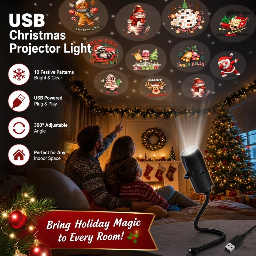 Play HD Christmas Projector – 6 or 10 Festive Scenes