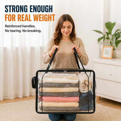 🎁Large Heavy-Duty Thick Plastic Clear Storage Bag for Clothes, Moving & Storage