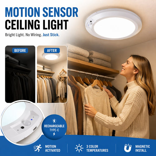 💡 Rechargeable Motion Sensor Ceiling Light