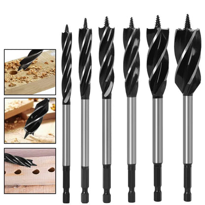 ⚒️8PCS High Carbon Steel Wood Drill Bits Set,4-Flute Hex Shank Wood Boring Bits 10-25mm for Timber Plastic Drilling