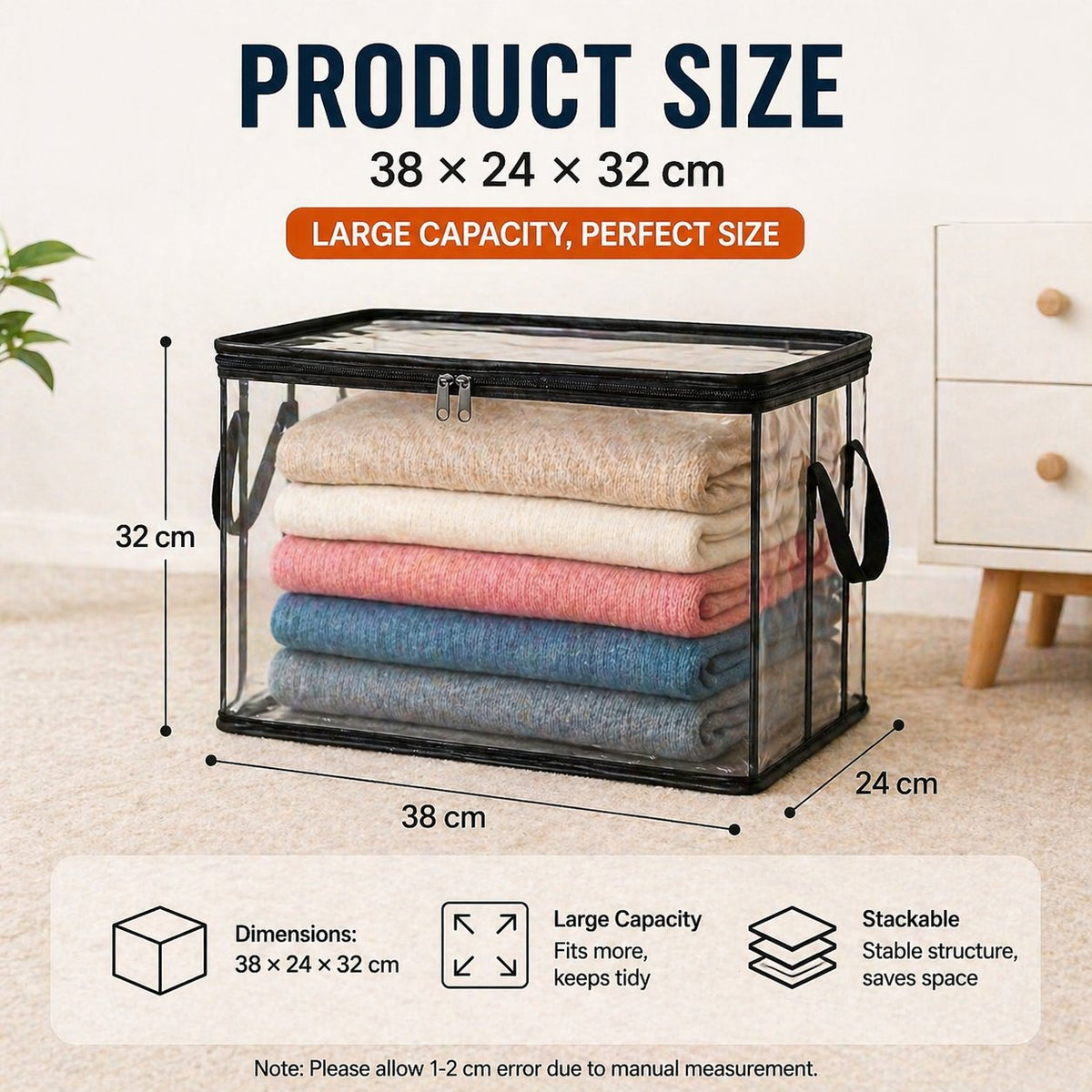 🎁Large Heavy-Duty Thick Plastic Clear Storage Bag for Clothes, Moving & Storage