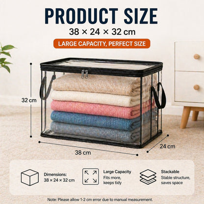 🎁Large Heavy-Duty Thick Plastic Clear Storage Bag for Clothes, Moving & Storage