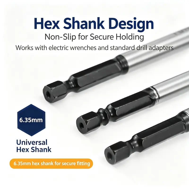 ⚒️8PCS High Carbon Steel Wood Drill Bits Set,4-Flute Hex Shank Wood Boring Bits 10-25mm for Timber Plastic Drilling